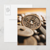 Nahe chinesische Münze Postkarte (Vorne/Hinten)