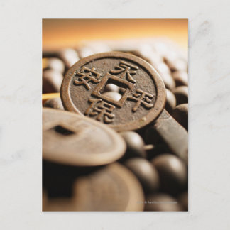 Nahe chinesische Münze Postkarte