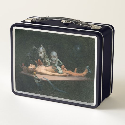 Nahe dem Tode erleben, wie böse Dämonenspirale zu Metall Brotdose (Rückseite)