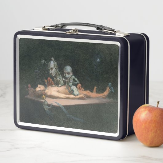 Nahe dem Tode erleben, wie böse Dämonenspirale zu Metall Brotdose (Beispiel)