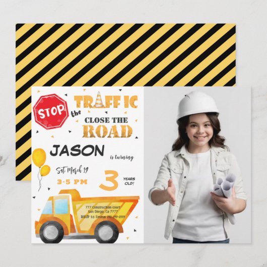 Nahe Einladung des Fotos Straßenbau (Vorne/Hinten)