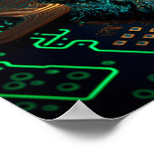 Nahe Einrichtung einer elektronischen Schaltung. Poster (Ecke)