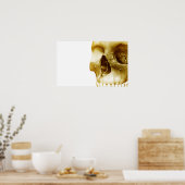 Nahe frontale Sicht des Gehirns im Schädel Poster (Küche)