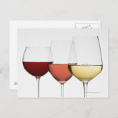 Nahe Gläser verschiedener Weine Postkarte (Vorne/Hinten)
