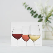 Nahe Gläser verschiedener Weine Postkarte (Stehend Vorderseite)