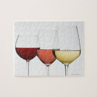 Nahe Gläser verschiedener Weine Puzzle