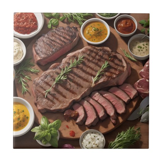Nahe Grillzutaten Fliese (Vorderseite)