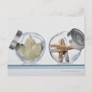 Nahe Kräuter in zwei Gläsern Postkarte