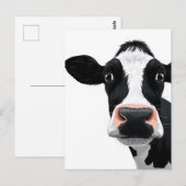 Nahe Kuh-Neugier Postkarte (Vorne/Hinten)