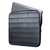 Nahe Mauer aus grauem Backstein Laptopschutzhülle (Vorderseite Links)