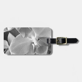 Nahe orchidale Blüten im Graustufen Gepäckanhänger