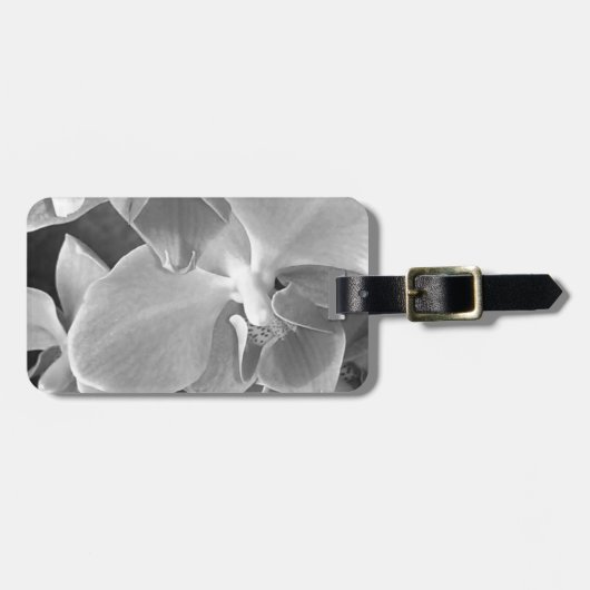 Nahe orchidale Blüten im Graustufen Gepäckanhänger (Vorderseite horizontal)