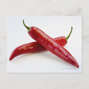Nahe Paprikaschoten aus rotem Chili auf weiß Postkarte