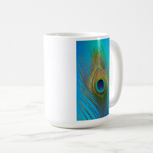 Nahe Pfauenfeder Kaffeetasse (VorderseiteRechts)