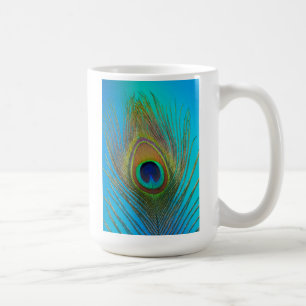Nahe Pfauenfeder Kaffeetasse