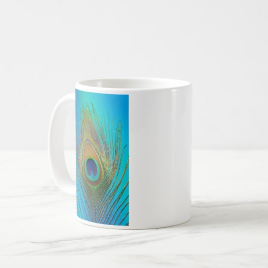 Nahe Pfauenfeder Kaffeetasse (Vorderseite Links)