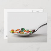 Nahe Pillen in einem Löffel Postkarte (Vorne/Hinten)