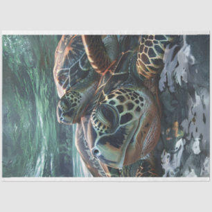 Nahe Schildkröte im Meer Seidenpapier