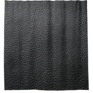 Nahe schwarze Ledertextur und Hintergrund Duschvorhang