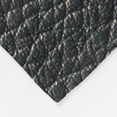 Nahe schwarze Ledertextur und Hintergrund Fleecedecke (Ecke)