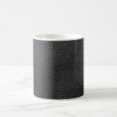 Nahe schwarze Ledertextur und Hintergrund Kaffeetasse (Mittel)