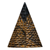 Nahe schwarze Schlangenhautextur Partyhütchen (Rückseite)