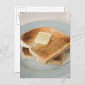 Nahe Toasten mit Butter auf Teller Postkarte (Vorne/Hinten)