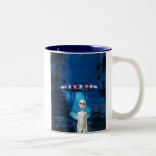 Nahe Treffen-Tasse gespenstischer Wald-UFO Zweifarbige Tasse