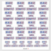 NAHE UNSERE GRENZEN Rot-Weiß-blaue Sterne & Streif Aufkleber (Blatt)