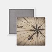 Nahe Windstärke Rose auf antiker Karte Magnet (Vorderseite/Rückseite)