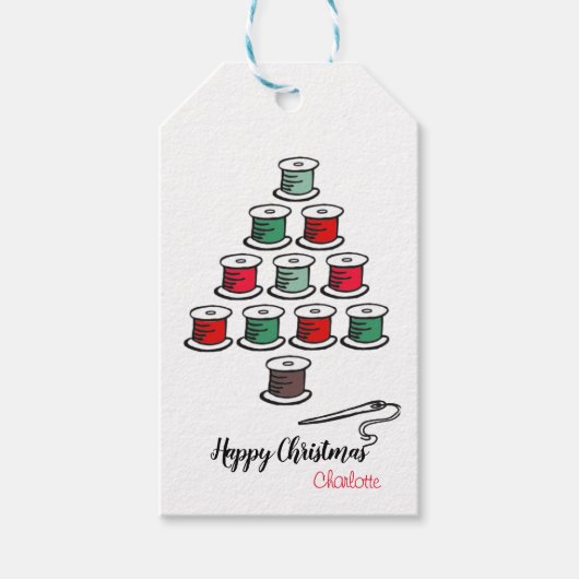 Nähen Baumwollrolle Weihnachtsbaum Geschenkanhänger (Vorderseite)