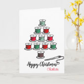 Nähen Baumwollrolle Weihnachtsbaum rot und grün Karte (Gelbe Blume)