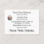 Nähen, Crochet, Quiltieren der Visitenkarte (Rückseite)