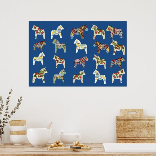 Nähen Dala Horses Poster (Küche)