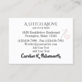 Nähen der Business Card des Seamstress Designers Telefonnummerkarte (Rückseite)
