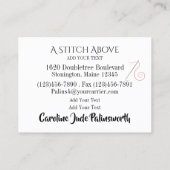 Nähen der Business Card des Seamstress Designers Telefonnummerkarte (Rückseite)