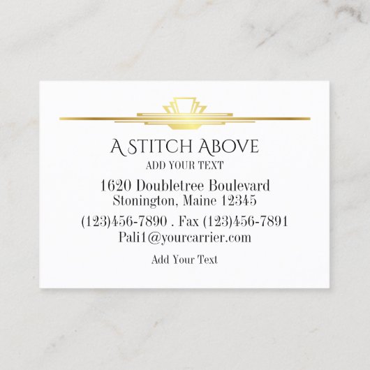 Nähen der Business Card des Seamstress Designers Telefonnummerkarte (Rückseite)