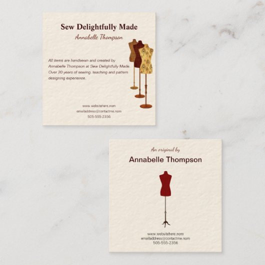 Nähen der Creative Business Card Quadratische Visitenkarte (Vorne/Hinten)