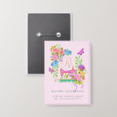 Nähen der Flachblanderimpfung Rosa Button (Vorderseite/Rückseite)