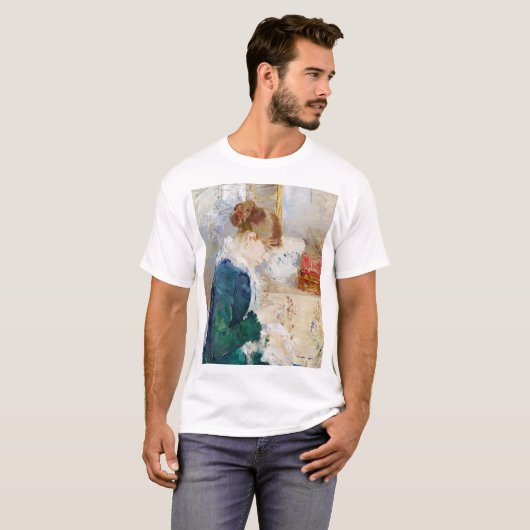 Nähen der Frau, Berthe Morisot T-Shirt (Vorne ganz)