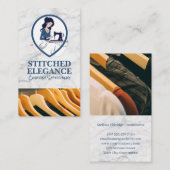 Nähen der Frau | Kleiderhanger Visitenkarte (Vorne/Hinten)