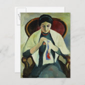 Nähen der Frau Postkarte (Vorne/Hinten)