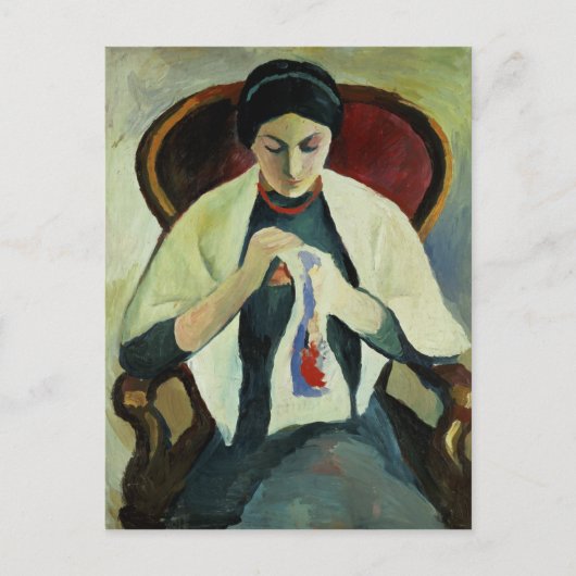 Nähen der Frau Postkarte (Vorderseite)
