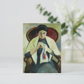 Nähen der Frau Postkarte (Stehend Vorderseite)