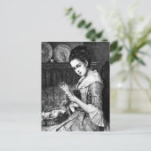 Nähen der Frau Postkarte (Stehend Vorderseite)