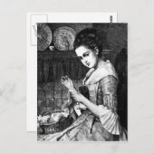 Nähen der Frau Postkarte (Vorne/Hinten)