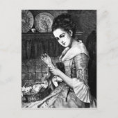 Nähen der Frau Postkarte (Vorderseite)