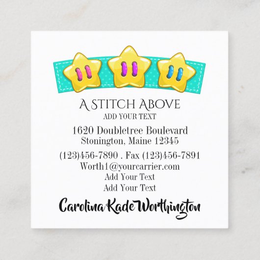 Nähen der nahtlosen Business Card Telefonnummerkarte (Rückseite)