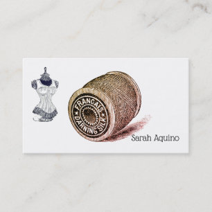 Nähen der Vintagen Kleidung und des Gewindeschluss Visitenkarte