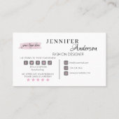 Nähen der Visitenkartenfashion-Designer Visitenkarte (Rückseite)